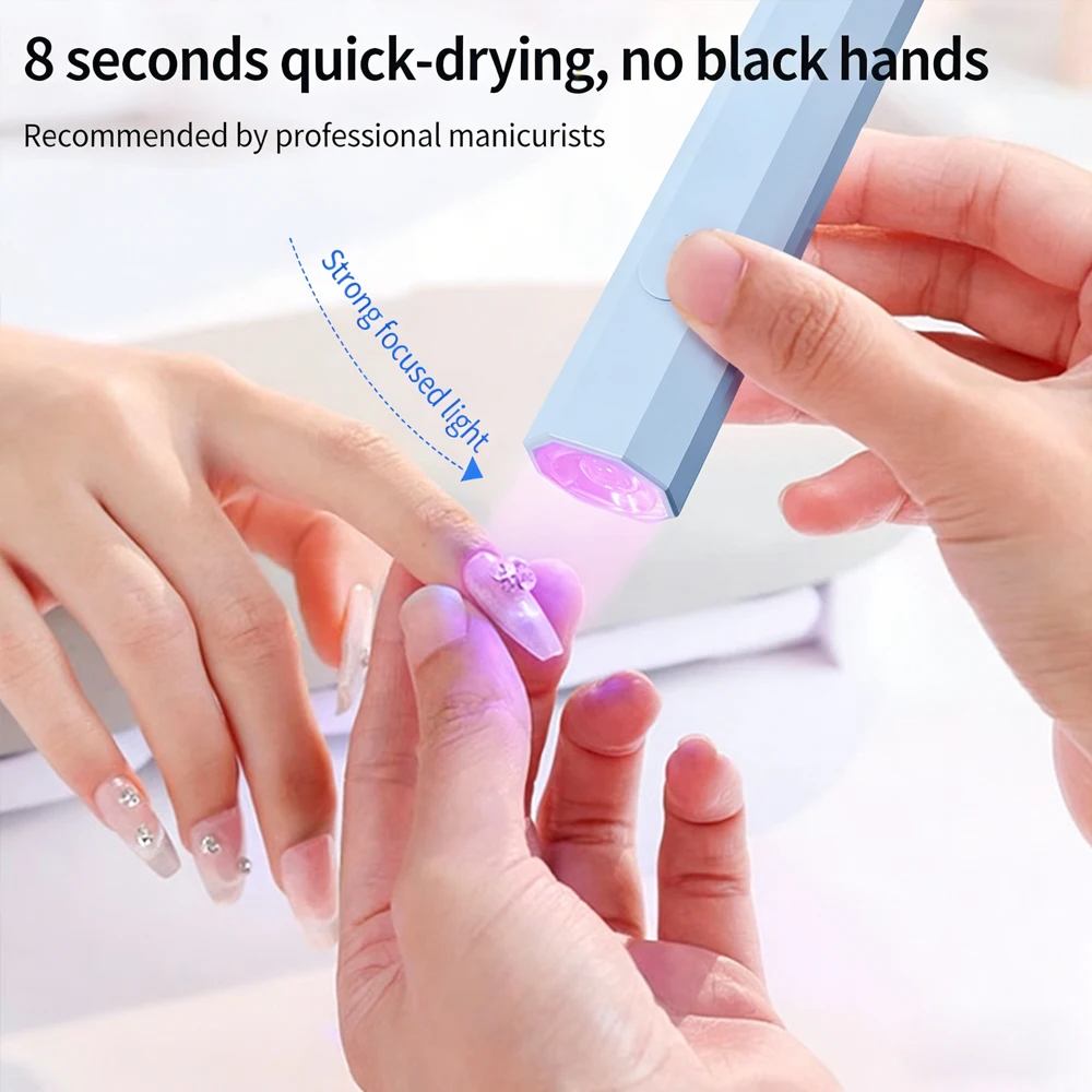 Cordless Nail Lamp with Stand Handheld UV Light with LCD Display for Gel Nails Rechargeable USB Nail Dryer for Fast Curing view 3
