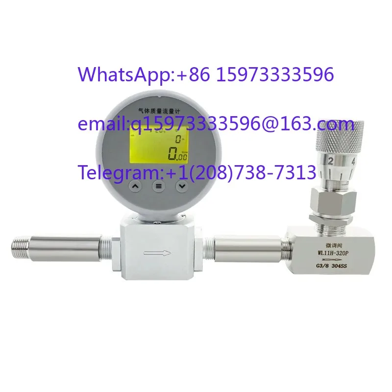 AMS2106 digital micro gas mass flowmeter straight tube section needle valve controller precisely controls the flow size