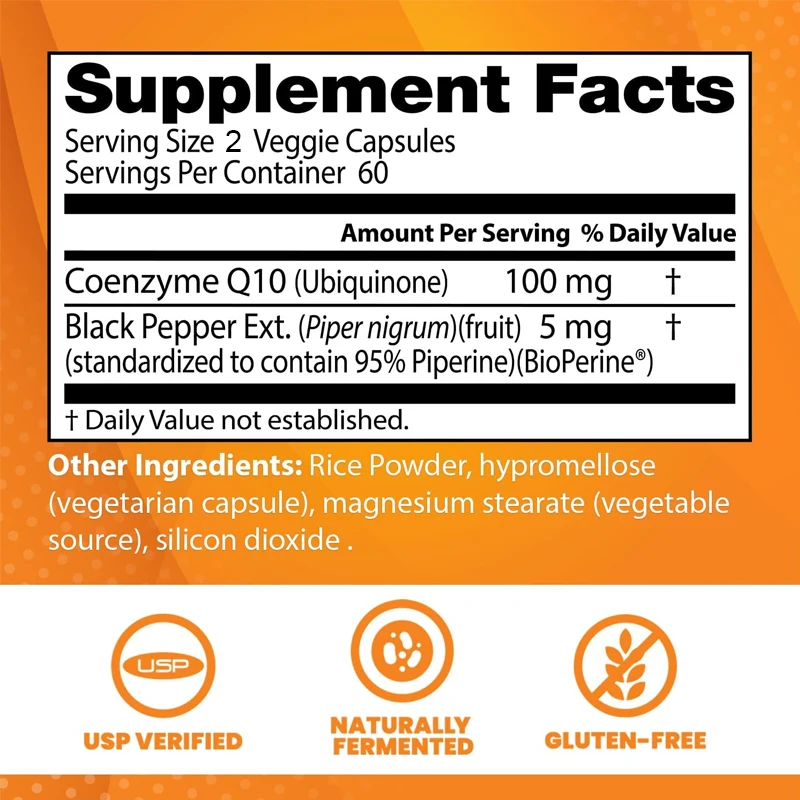 High Absorption Coenzyme Q10 - Promote Cardiovascular Health and Heart Health, Provide Energy, Antioxidant