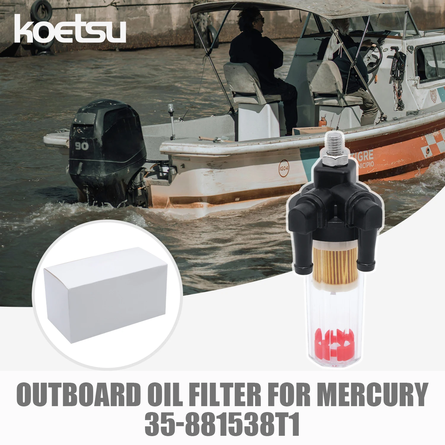 

Kotesu Fuel Filter, suitable for Mercury four-stroke 75-115 hp outboard motor, high-strength transparent