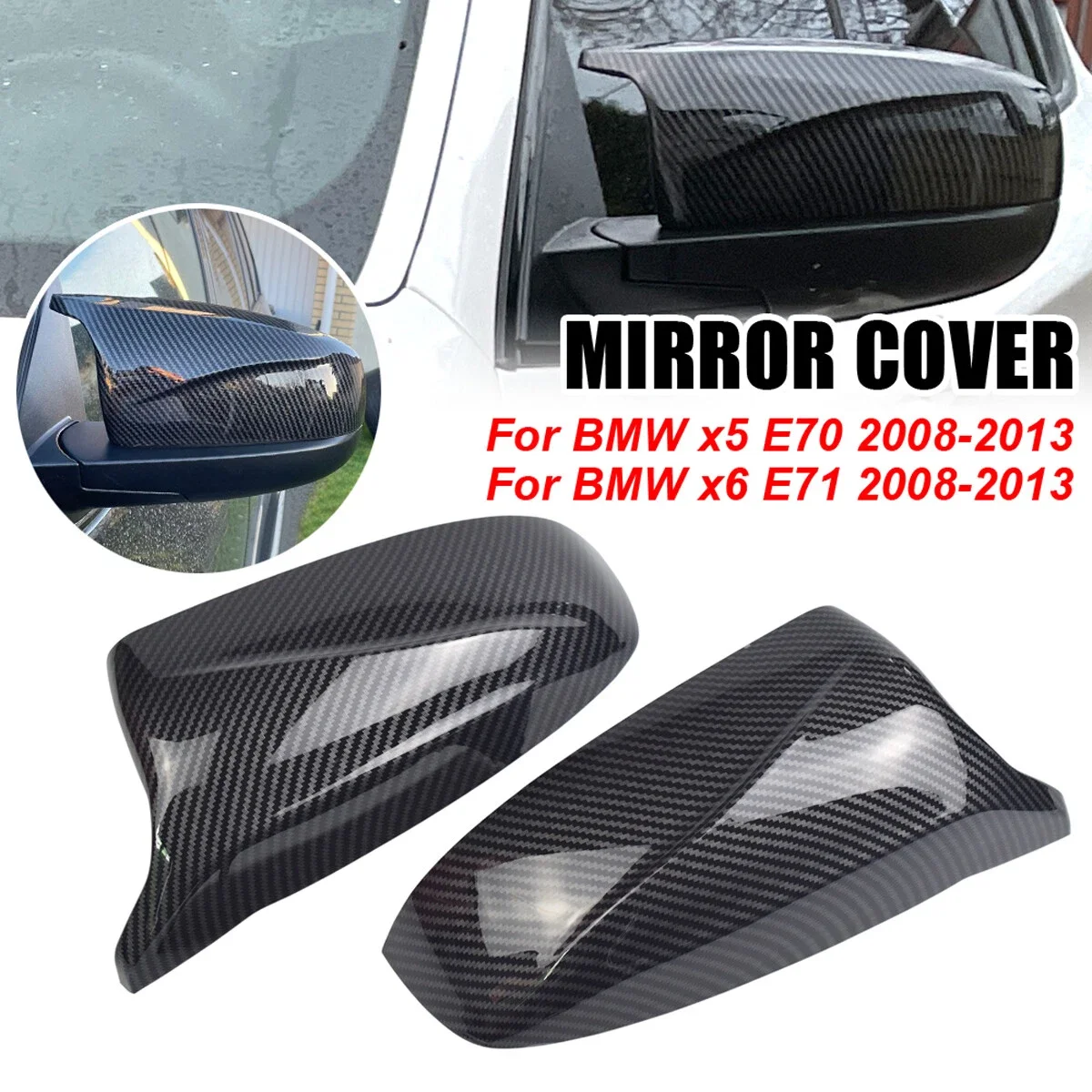

51162182698, 51162182697 For BMW X5 X6 E70 E71 2007-2013 2X M Style Carbon Fiber Side Wing Mirror Caps Cover Replacement