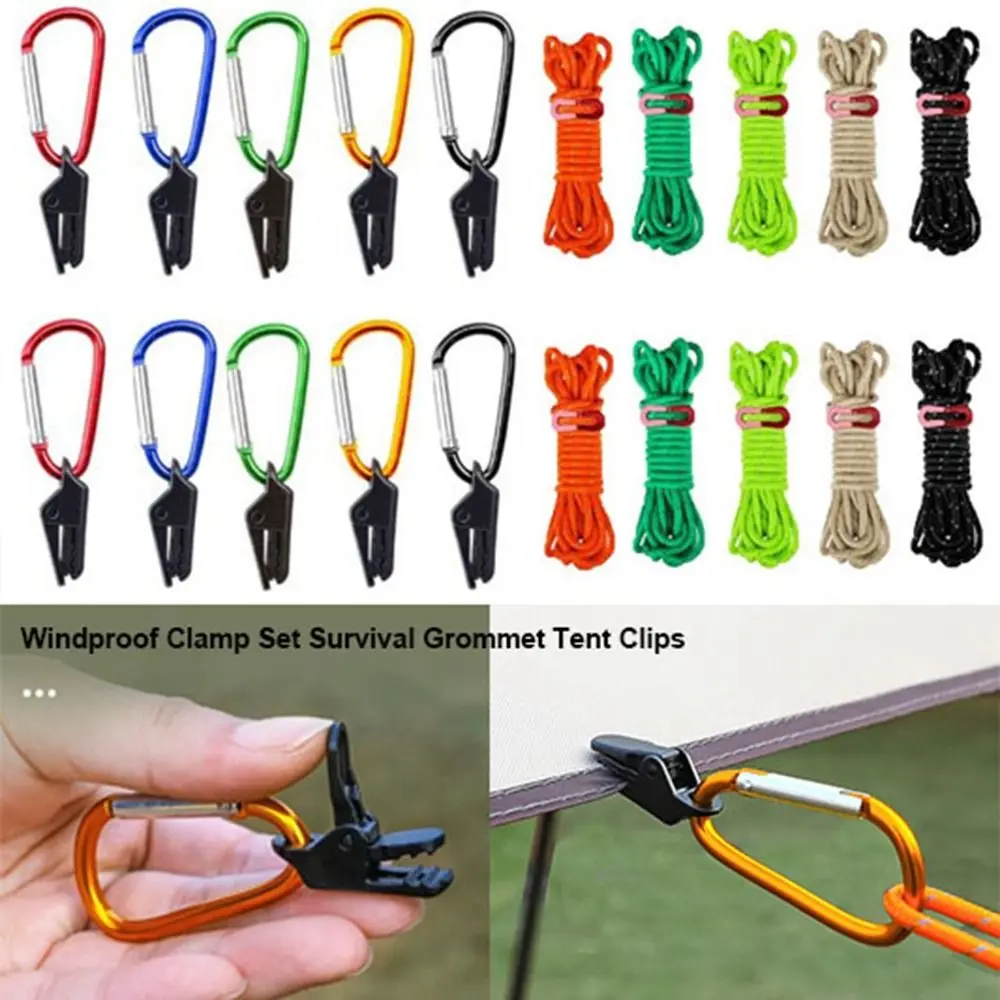 High Quality Plastic Windproof Clamp Set Multicolors EDC Toos Awning Tarp Fixed Buckle Tent Hooks Outdoor Camping Accessories