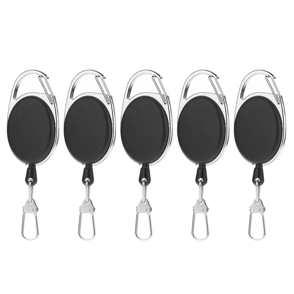 3/5pcs Elastic Key Chain Fly Fishing Retractor Tools Extractor Keeper Retractable Key Chain Zinc Alloy Key Rings