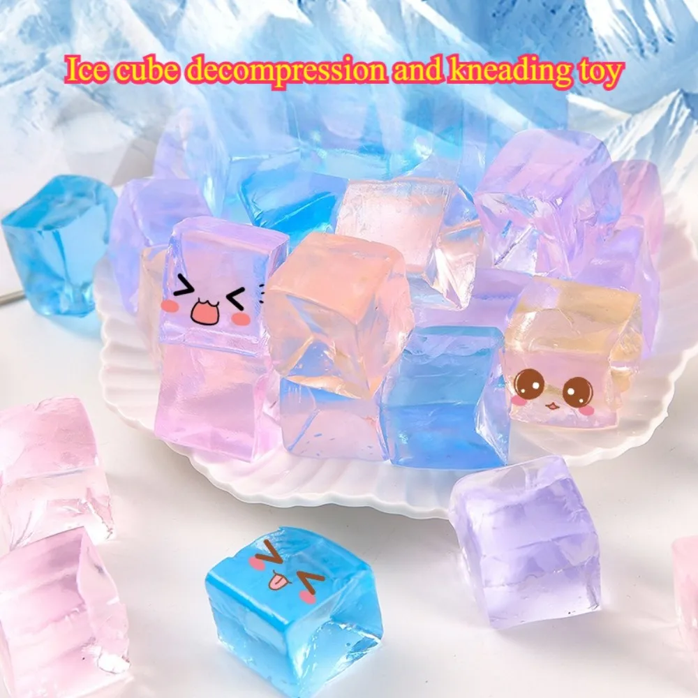 5/10/20 Pack Ice Cube Slow Rising Squishy Toy Soft Square Squeeze Stress Anxiety Relief Fidget Decompression Toy for Adults