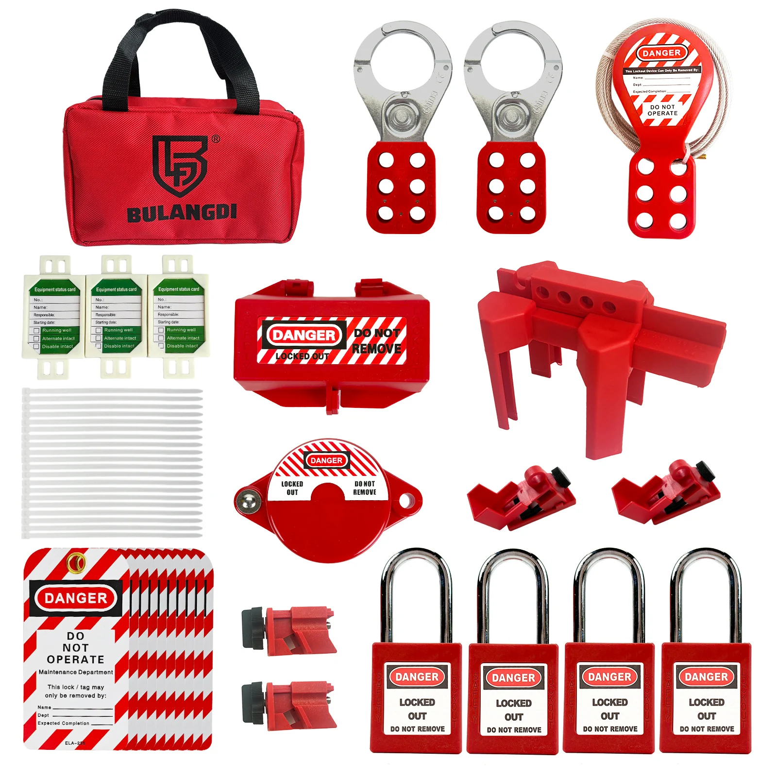 Red handheld lock bag Easy to carry Multi functional locks suitable for various occasions lockout tagout kit LOTO Safety lock