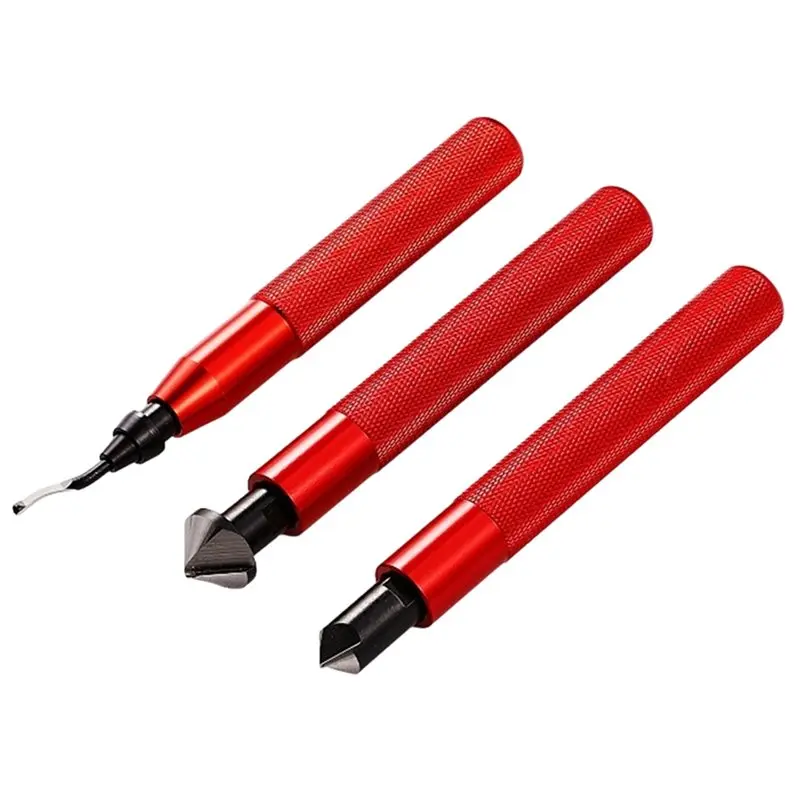 

YWDZ-3 Pcs Hand Deburring Tool Kit 2 Countersink Hand Reamers And 1 Deburring Tool For Metal, Resin, Aluminum, Copper