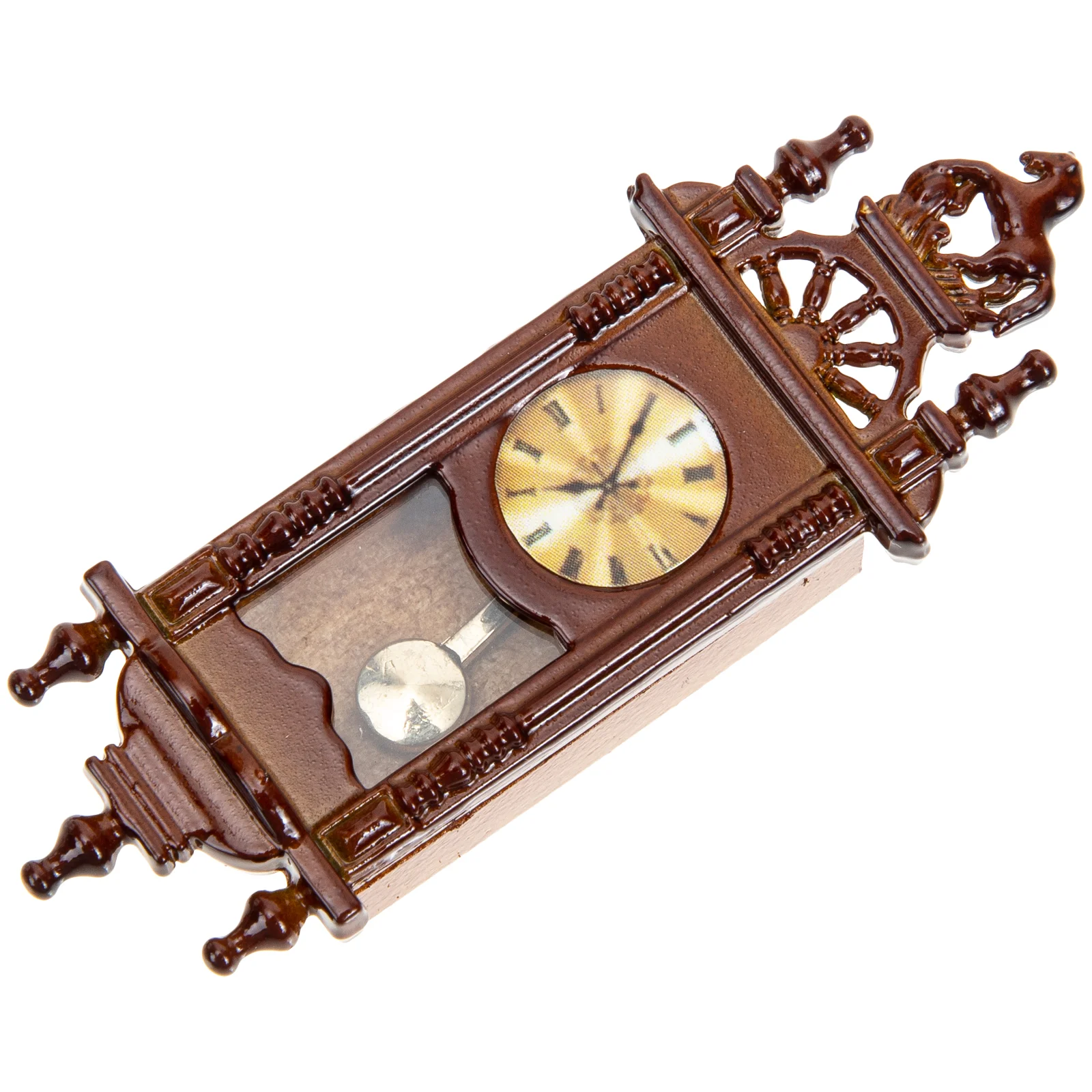 Casa de muñecas reloj romano muebles de juguete accesorios Vintage en miniatura juguetes de Metal colgante para niños