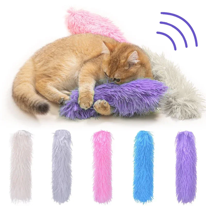 

Plush Cat Chew Toy Catnip Self-hi Bite Toys Strip Pillow Teaser Toys for Cats Soft Interactive Cat Plaything