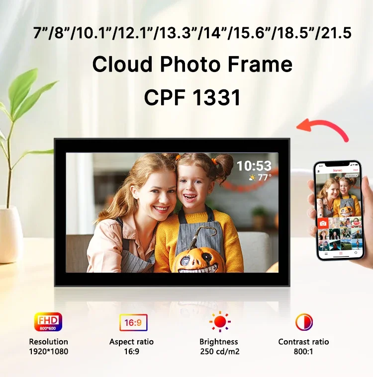 ODM OEM Factory Digital WiFi LCD Touch Screen Photo Picture Frame Electronic Photo Album