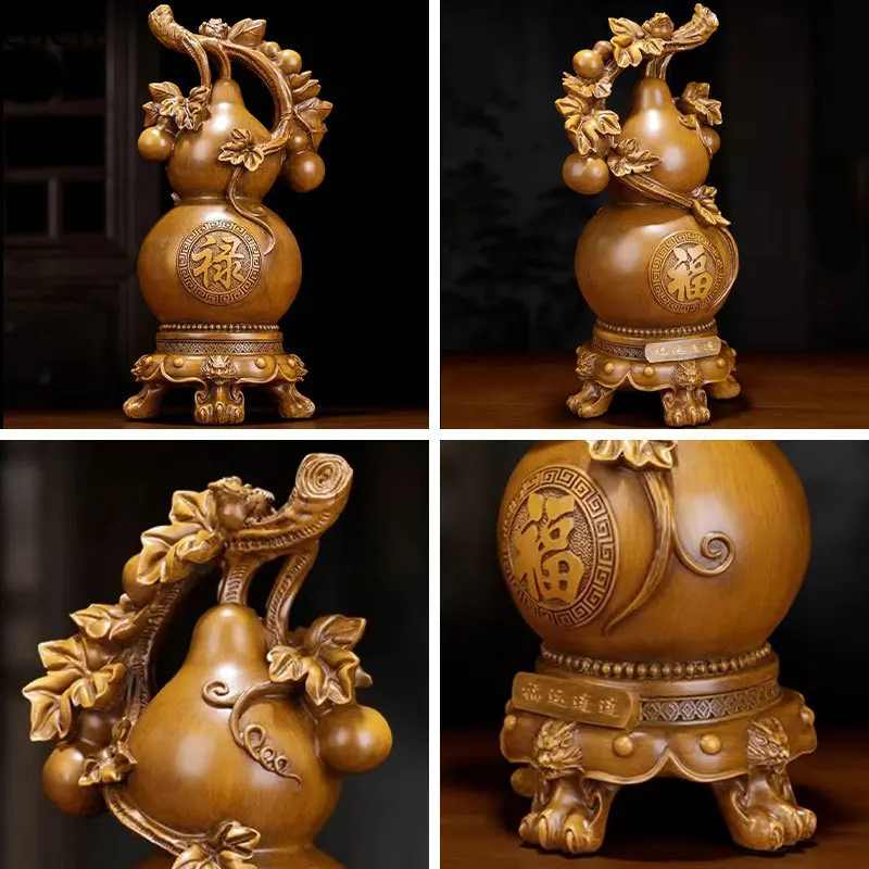 Continuous Gourd Resin Wine Cabinet Ornament High-end Niche Antique Rack Decoration New Home Housewarming Gift Supplies