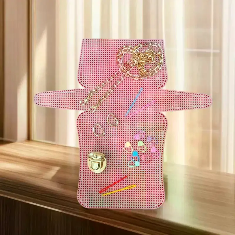 Craft Lover's Delight: DIY Bag Knitting & Crocheting Set with Mesh Plastic Canvas
