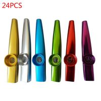 24 Pcs Aluminum Alloy Kazoos Lightweight Orff Musical Instruments For Ideal For Children/ Adult Music Lovers Easy To Car