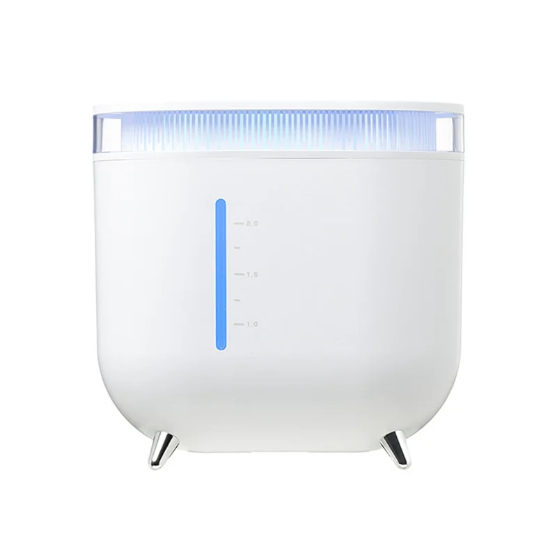 2L High Volume Air Purification Humidifier Aromatherapy Essential Oil Diffuser with Atmosphere Light for Bedroom White