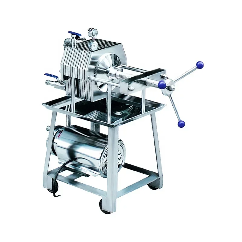 

Hot Sales304/316 Stainless Steel Wine Beverage Small Size Plate And Frame Filter Press Machine With Electric Pump