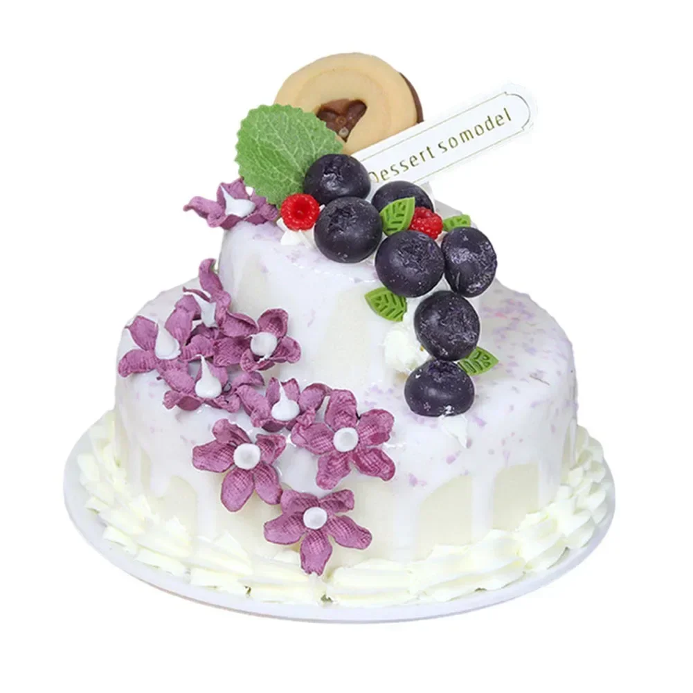 Simulated Multi-layer Birthday Cake Model Ornaments Fruit Strawberry Cake Valentine's Day Decortion Dessert Table Snack Decor