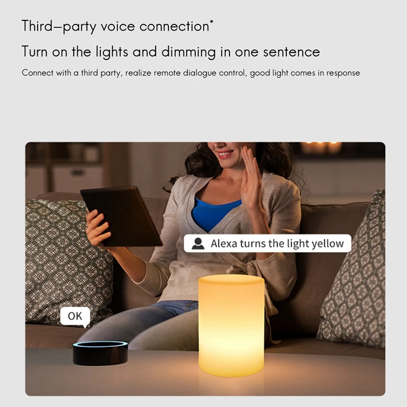 Lámpara de escritorio inteligente WIFI, luz nocturna, Control por aplicación MP, lámpara de escritorio LED RGB, funciona con Alexa, Google Home/Echo para decoración de Bar de fiesta