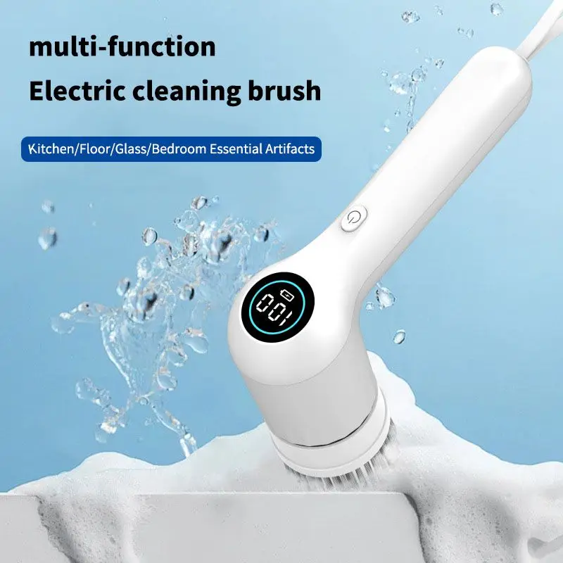 

Electric Cleaning Brush, Wireless Handheld Waterproof Pot Brush, Household Cleaning Kitchen Gas Stove Brush, Sink Glass Clean