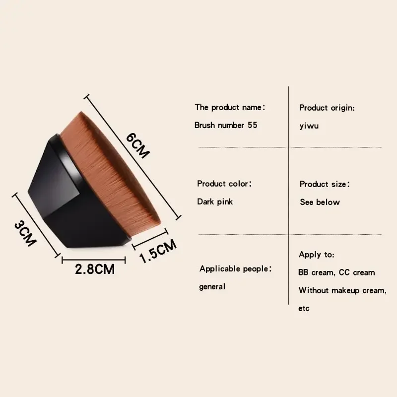 QI WU Neuer magischer Make-up-Pinsel, flüssige Grundierung, BB-Creme, keine Spuren, weiches, hochdichtes Faserhaar, leicht zu tragen, Schönheitswerkzeuge für Mädchen