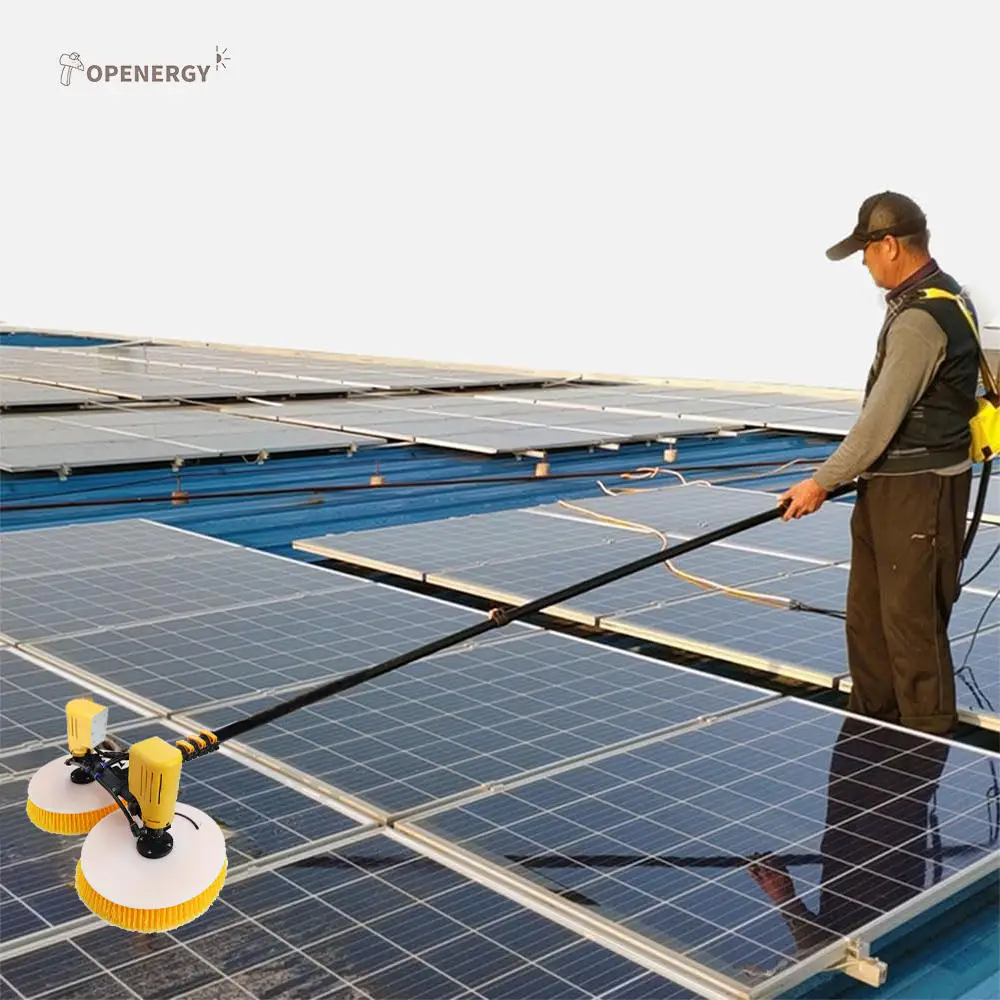 3.5M+DC Dual-Head Solar Panel Cleaning Machine with Rechargeable Battery PV Solar Panel Cleaning Tool