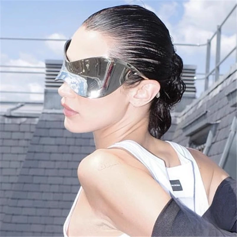 Overdreven persoonlijkheidszonnebril met groot frame Modetechnologie Geïntegreerde reflecterende lens Zonnebril voor heren en dames