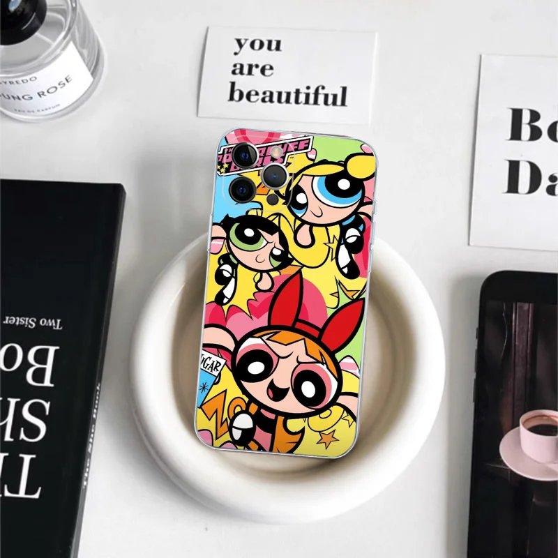 The P-Powerpuff G-Girls Phone Case For iPhone 15 14 13 12 Mini 11 Pro XS Max X XR SE 6 7 8 Plus Soft Silicone Cover