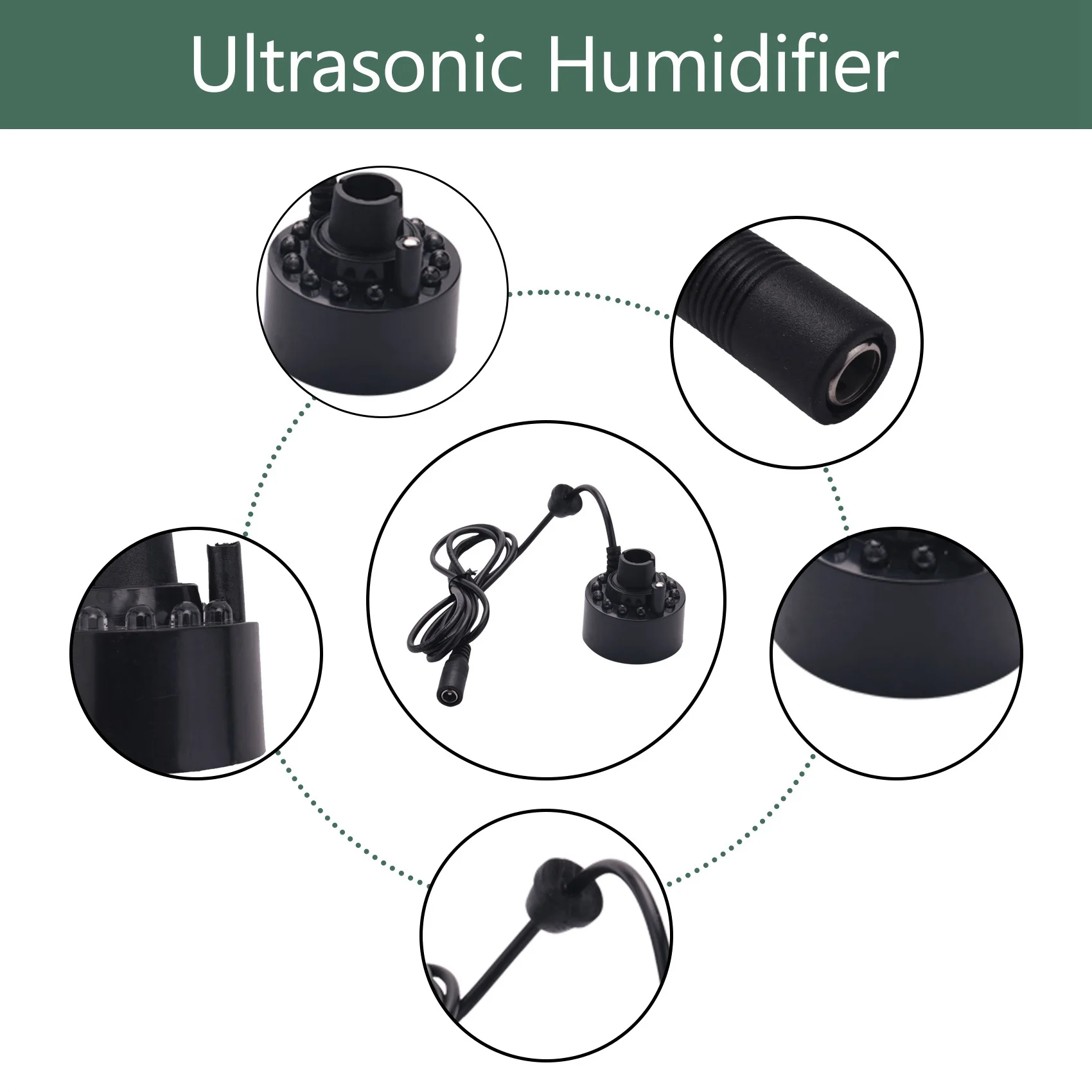 12 Led Industrial Incubator Humidifier Pond Atomizer Air Udifiermih DC 24V Mist Maker Fogger Water Fountain