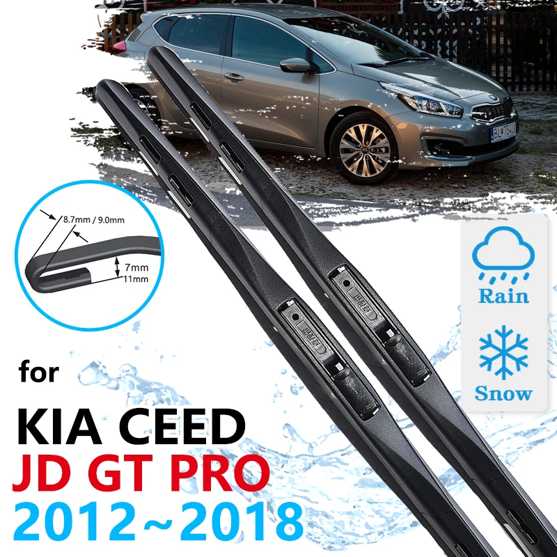 For Kia Ceed JD 2012 2013 2014 2015 2016 2017 2018 GT Pro Car Front Wiper Blades Wash Cleaning Windscreen Windshield Accessories