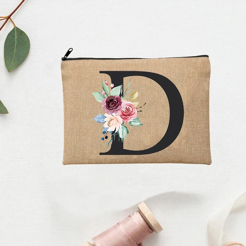 Сustom Initial Summer Bag New Flower Letter Bolsa Bridesmaid Gift Feminina Clutch Bag Holiday Organizer Case Bachelorette Clutch