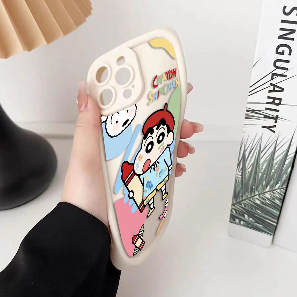 الكرتون C-تلوين شين C-شان غطاء جراب هاتف آيفون أبل 13 12 11 برو XS ماكس X XR SE 7 8 6 6S 5 5s زائد ثلاثية الأبعاد حافظة لتقوم بها بنفسك قذيفة #5