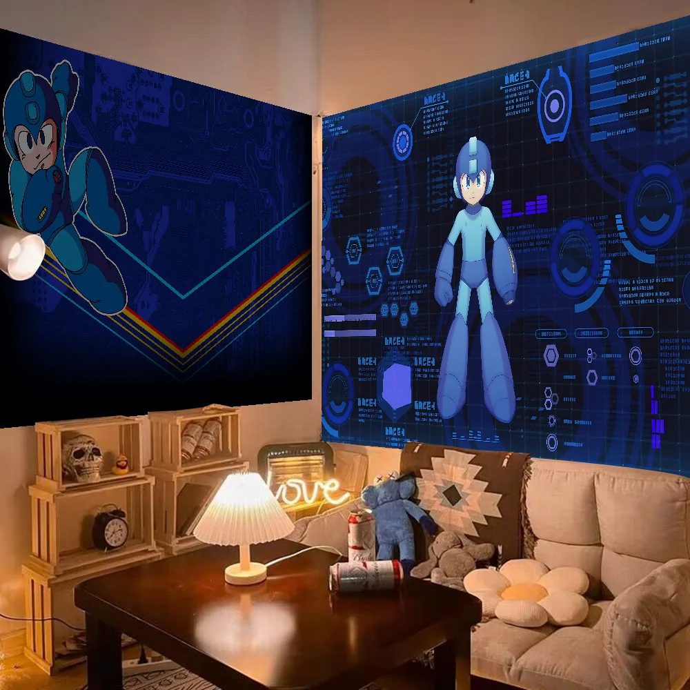 

Mega Man Happy Birthday Banner Backdrop For Birthday Banner Party Background Decor Decorations