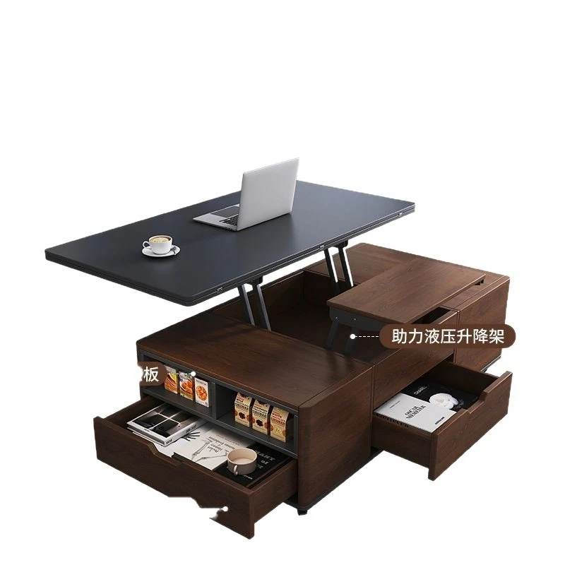 household dual-purpose mobile dining table integrated two-in-one living room small apartment multi-functional belt
