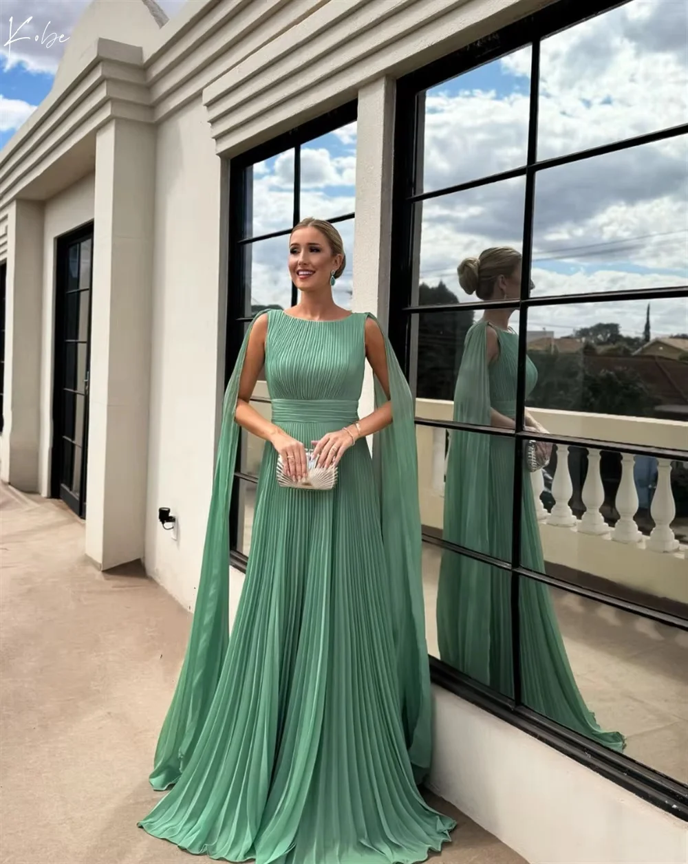 

Kobe Sweetheart Neck A-line Evening Dresses Empire Waist Chiffon Prom Dresses Backless Elegant Customized Wedding Dresses 2025