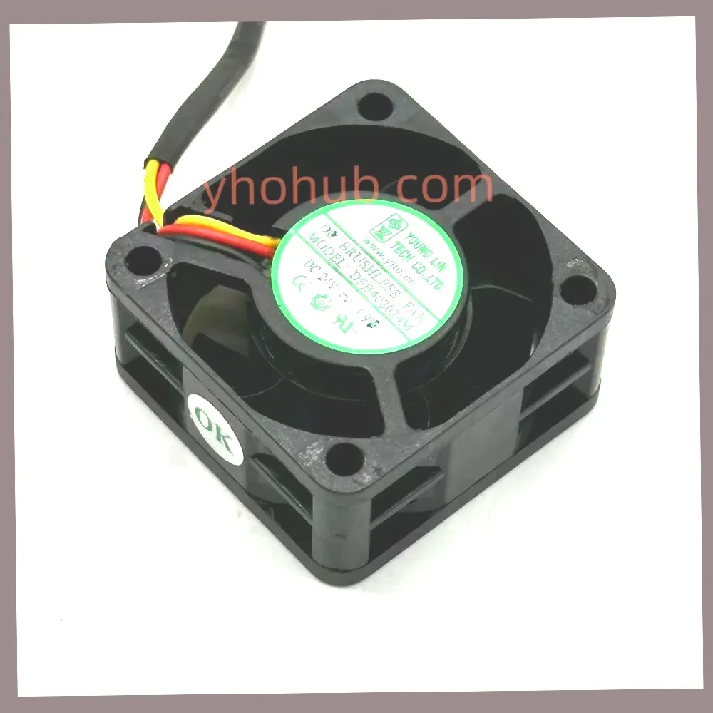 YOUNG LIN DFB402024M DC 24V 1.9W 3-Wire 40x40x20mm Server Cooling FanIndustrial Equipment Ventilation