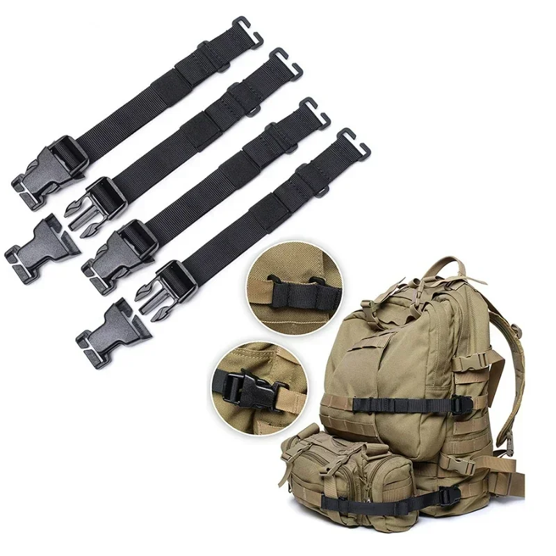 4Pcs Tactical MOLLE Straps with Buckle Clips Compression Straps for Tactical Gear Backpack Accessory Strap Luggage Straps