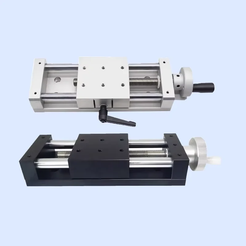 Manual linear slide stage, hand-cranked linear platform, manual translation stage with locking scale