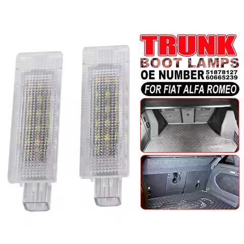2Pcs LED Trunk Boot Interior Luggage Lamps For Fiat 500 500X 500L Panda Grande Punto Idea Compartment Light 51878127 60665239