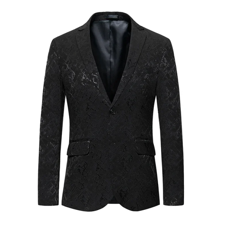 Boutique Blazer Men's Italian Style Elegant Fashion High-end Simple Business Leisure Show Gentleman's Formal Fitted Jacket