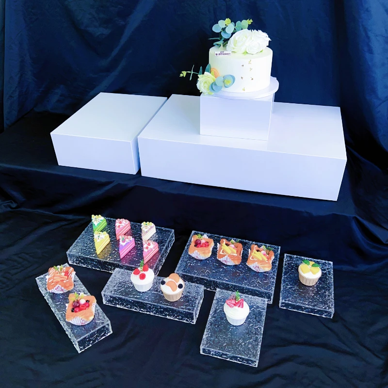 9pcs Fashion Cake Candy Bar Dessert Column Buffet Riser Wedding Table Centerpieces Home Hotel Cupcake Food Drinks Fruits Holder