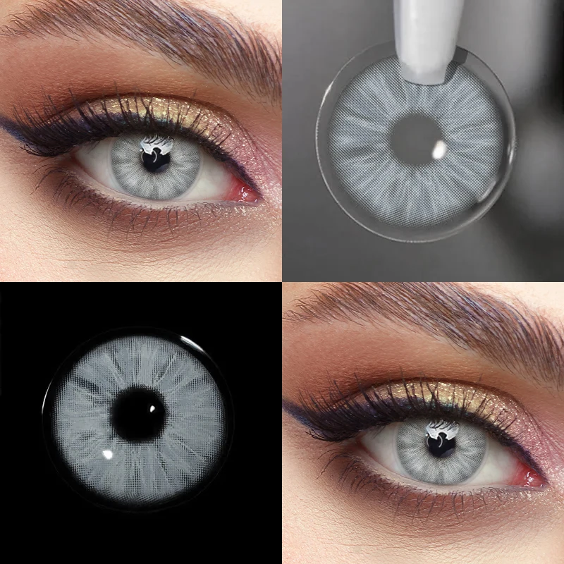 VISUASHOW Prescription  Colored Contact Lenses -1.00 to -8.00 2Pcs 14.20mm Half-Year Disposable for Daily Office Makeupp