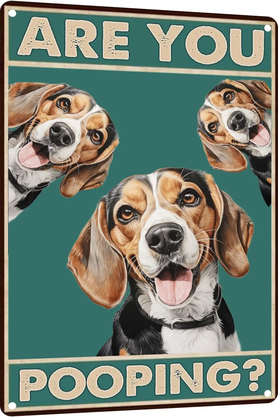 Metal Sign Dog Beagle Are You Pooping Sign Vintage Funny Sign Retro Aluminum Tin Signs for Home Kitchen Bathroom Garden Bar sign