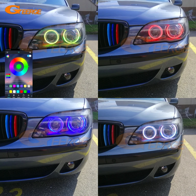 

For BMW E66 E65 Facelift 745i 750I 760i RF Remote Bluetooth APP Ultra Bright Multi Color RGB Led Angel Eyes Kit Halo Rings