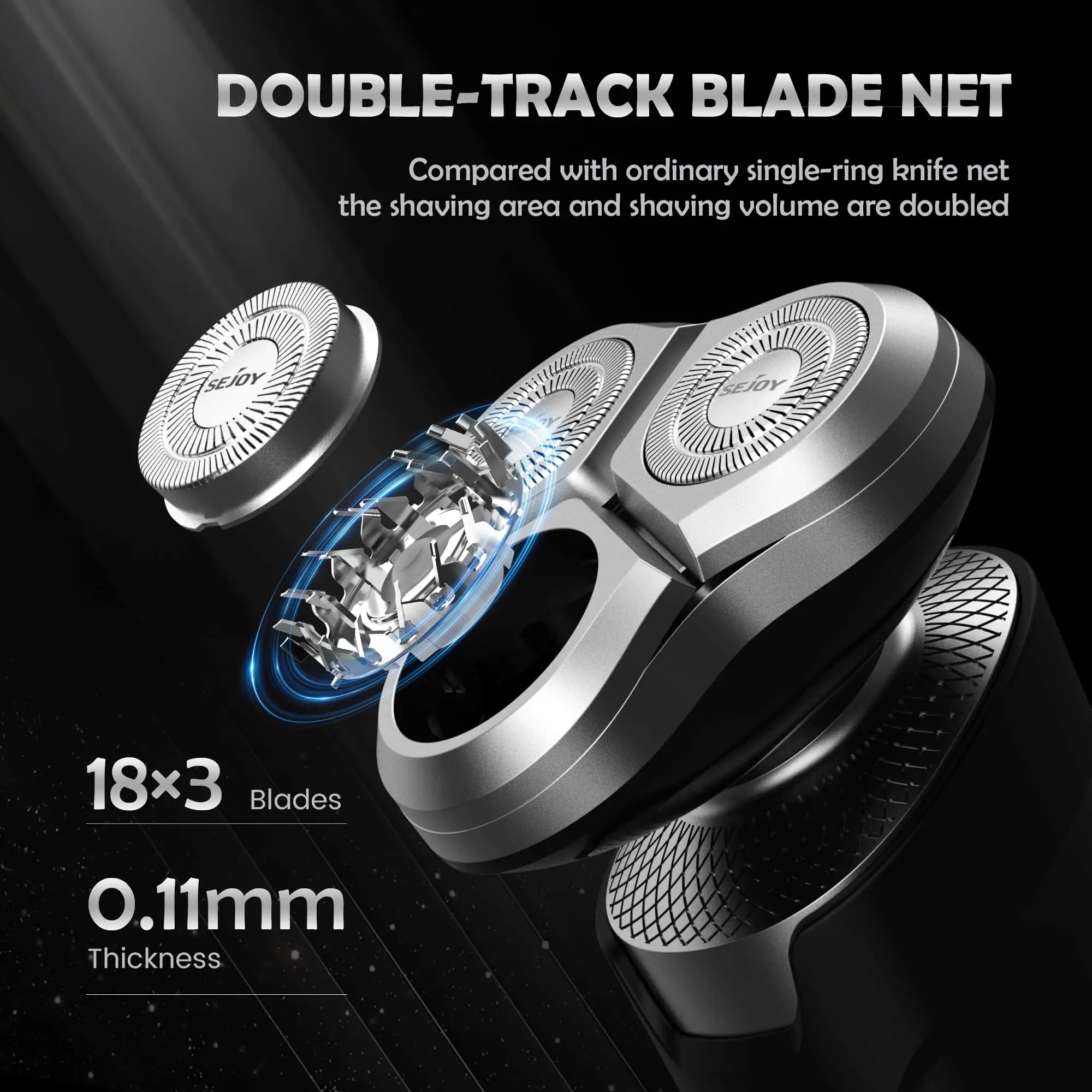 Sejoy Electric Shaver for Men,Wet Dry Shaving Machine,Type-C Rechargeable LCD Digital Display Floating Razor Travel Lock