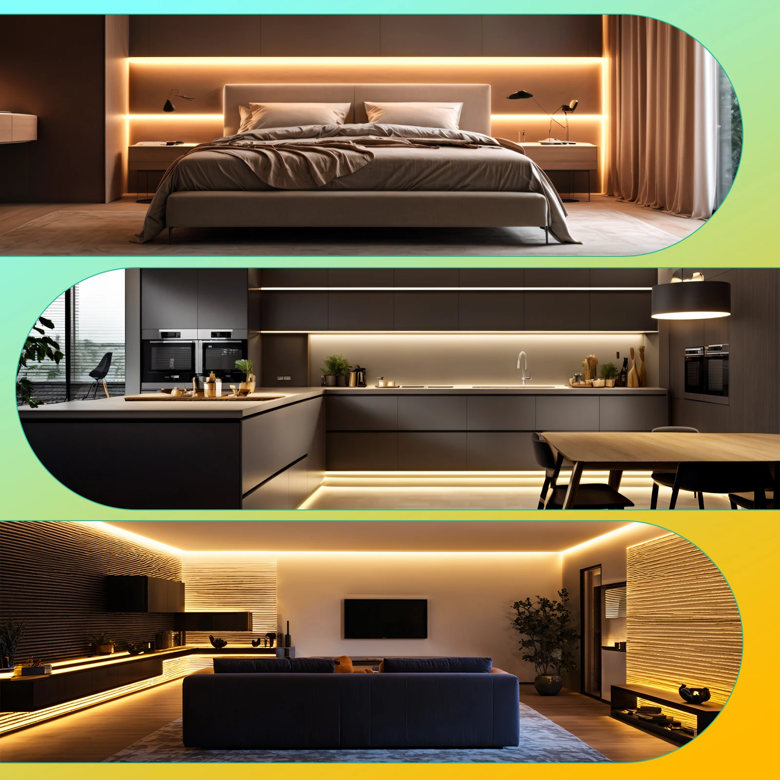 COB CCT LED قطاع ضوء 576 المصابيح/م عالية الكثافة مزدوجة اللون RA90 عكس الضوء 24 فولت 2700 كيلو إلى 6500 كيلو للتغيير 8 مللي متر عرض شريط مرن