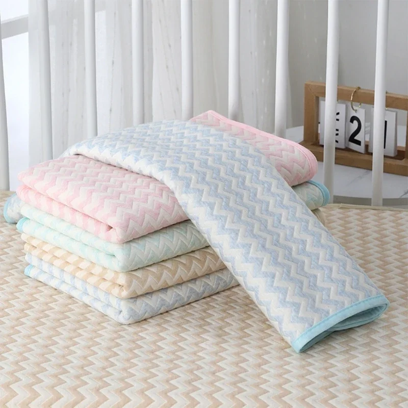 4 Layers Waterproof Baby Diapering Changing Pad Ripple Pattern Crib Urine Mats Reusable Infant Toddler Bedding Accessories