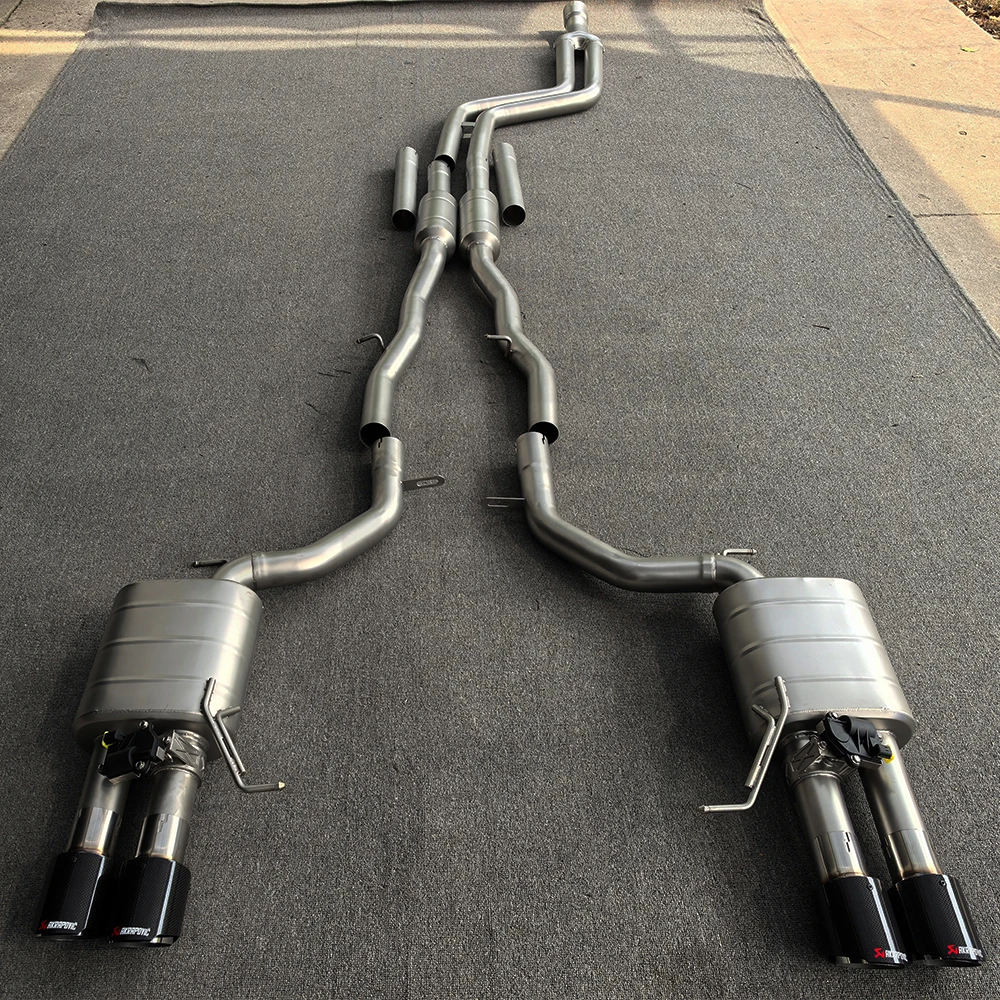 Stainless Steel Exhaust Catback for 535i F10 3.0T With Muffler Valves Quad Exit Tips Tuning Exhaust System - view 3