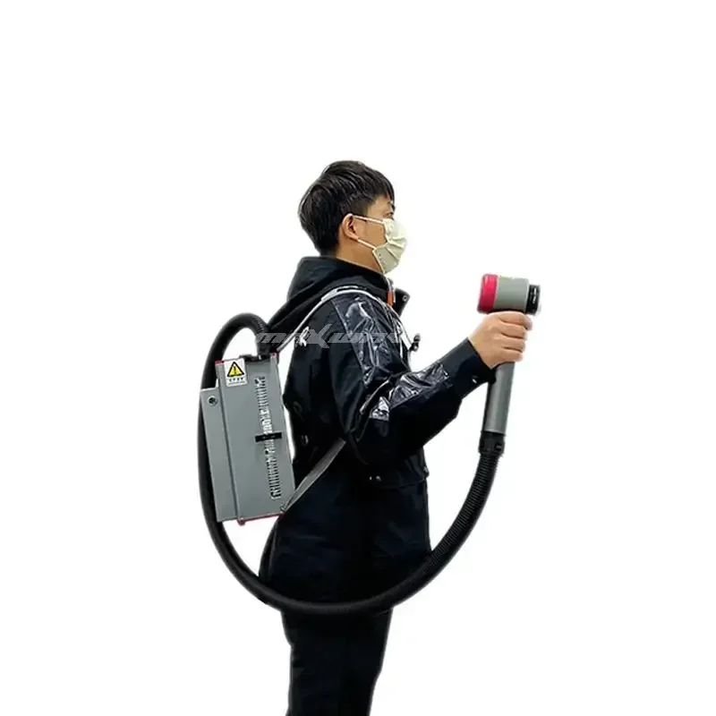 100W 200W Pulse Laser cleaning machine For Rust Paint Oil laser Paint Removal machine Portable backpack 9 modes