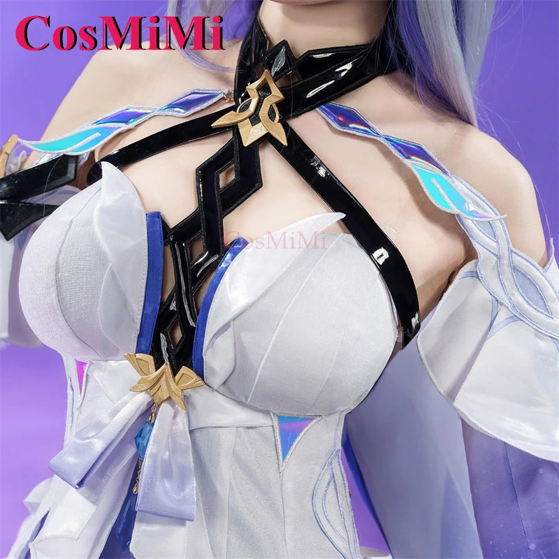 Kostum Cosplay CosMiMi Game Genshin Impact Skirk Seragam Pertempuran Cantik Elegan Set Lengkap Pakaian Bermain Peran Pesta Karnaval