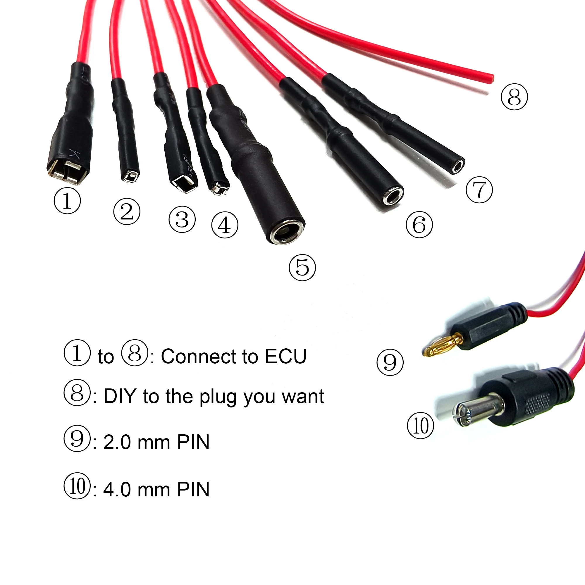 Cabo de linha de conexão diy para carro woyo ctbc001, 8 vias, ecu, cabos de fuga, diagnóstico automotivo, cabo de linha de osciloscópio, conexão diy