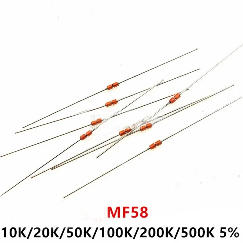 50PCS/LOT MF58 Glass Sealed Thermistor B Value: 3950 Induction Cooker Temperature Sensor 5K 10K 50K 100K DO-35