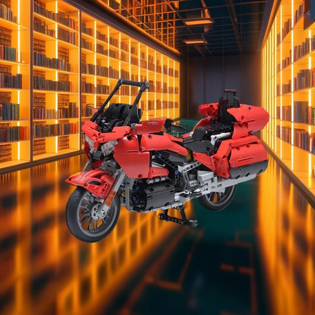 

1290 шт. MOC 2018 Hondaes Gold Wing GL1800-17 красный-ретро реалистичная детальная модель «сделай сам», строительные блоки, игрушки на день рождения, подарок